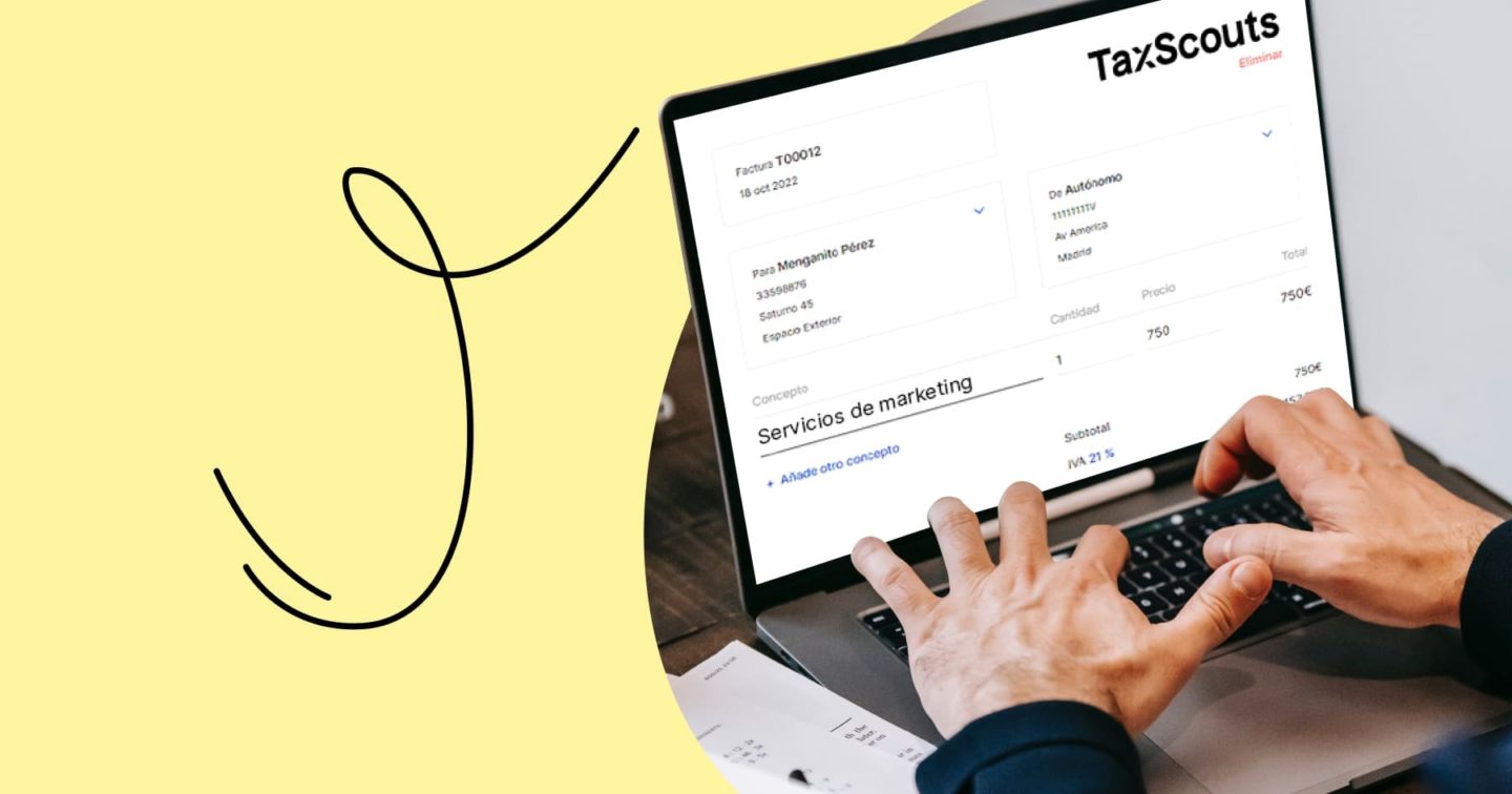autónomo hace una factura fácilmente en el sistema de contabilidad de TaxScouts